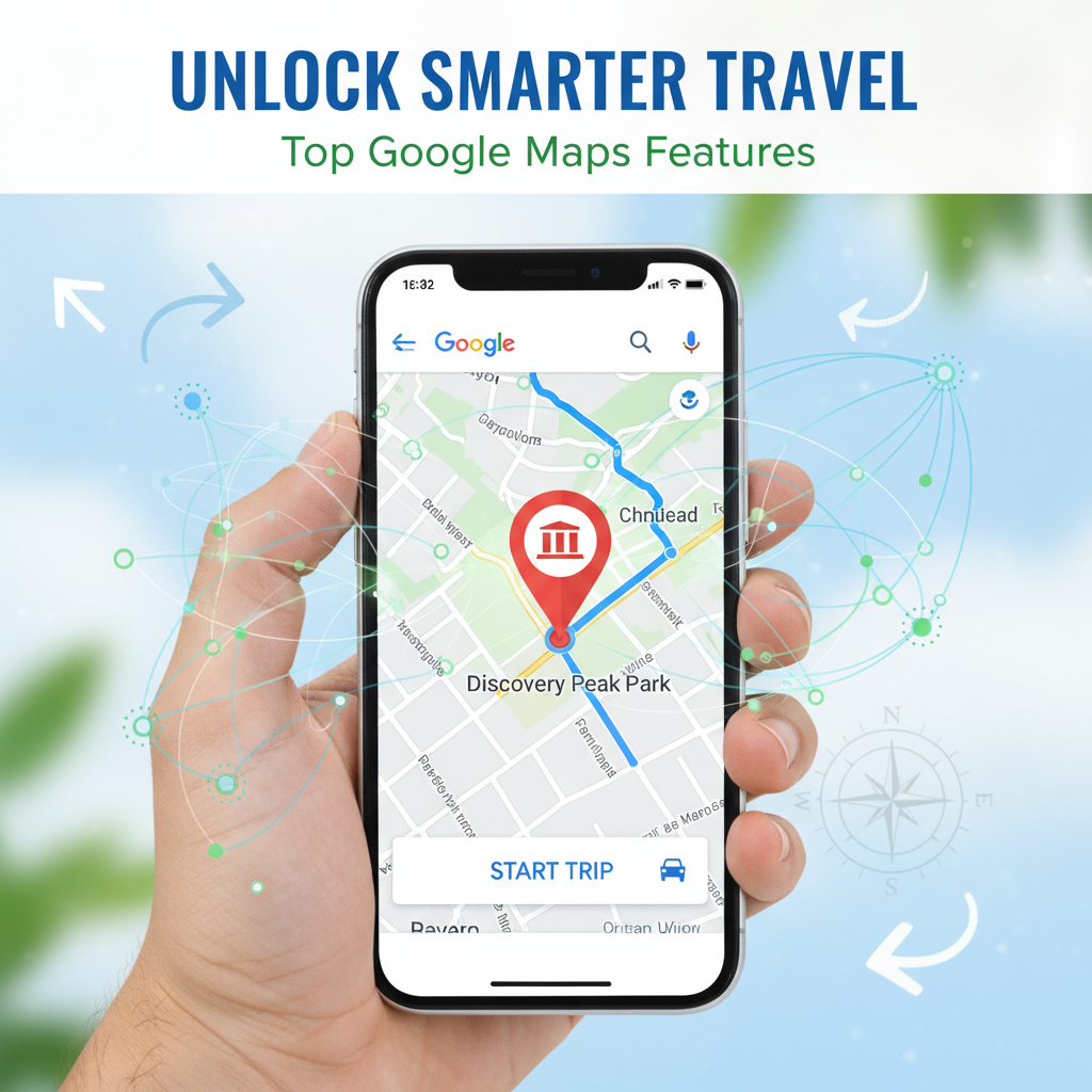 Google Maps no celular mostrando rotas e recursos úteis