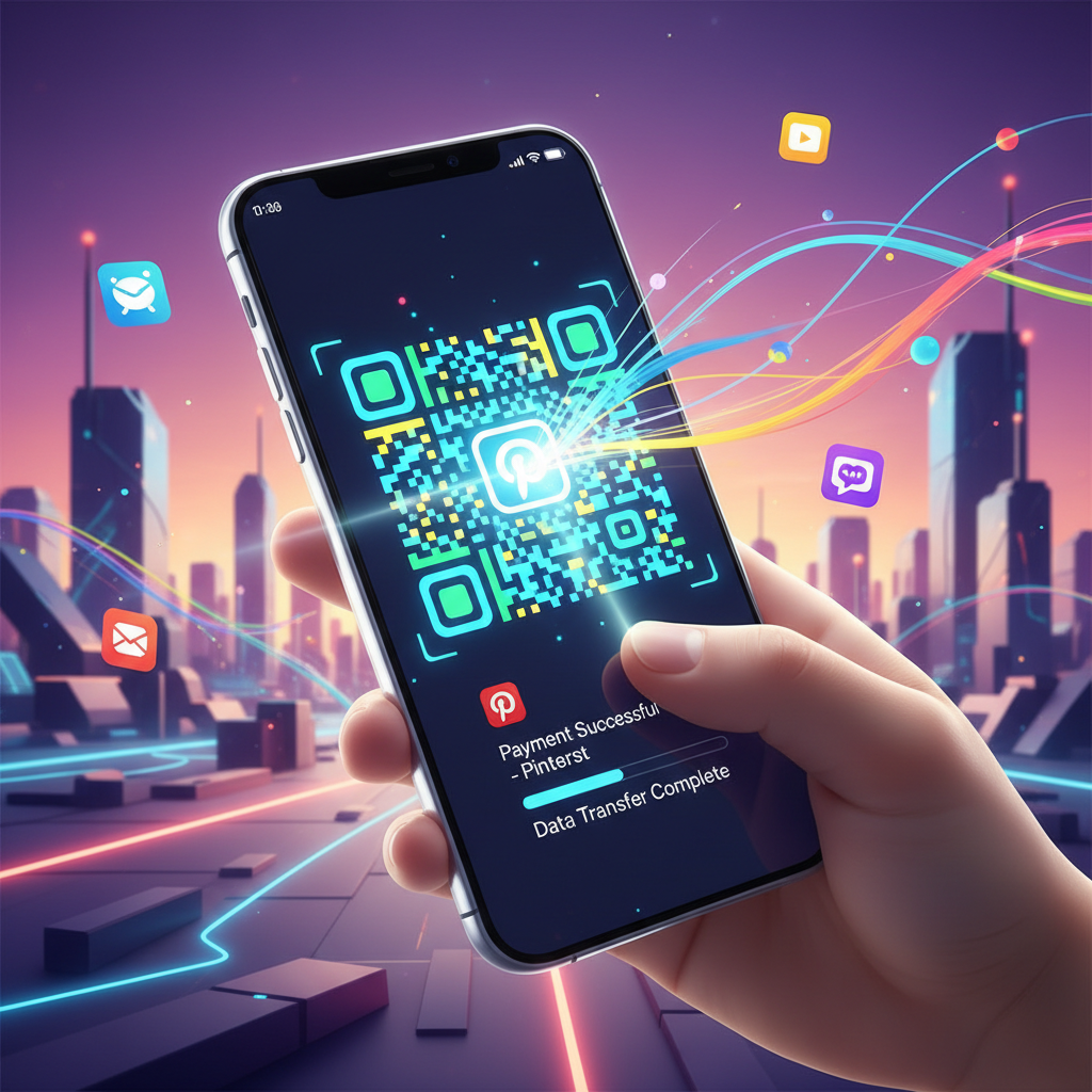 QR Code escaneado por celular, facilitando pagamentos e acesso rápido à informação