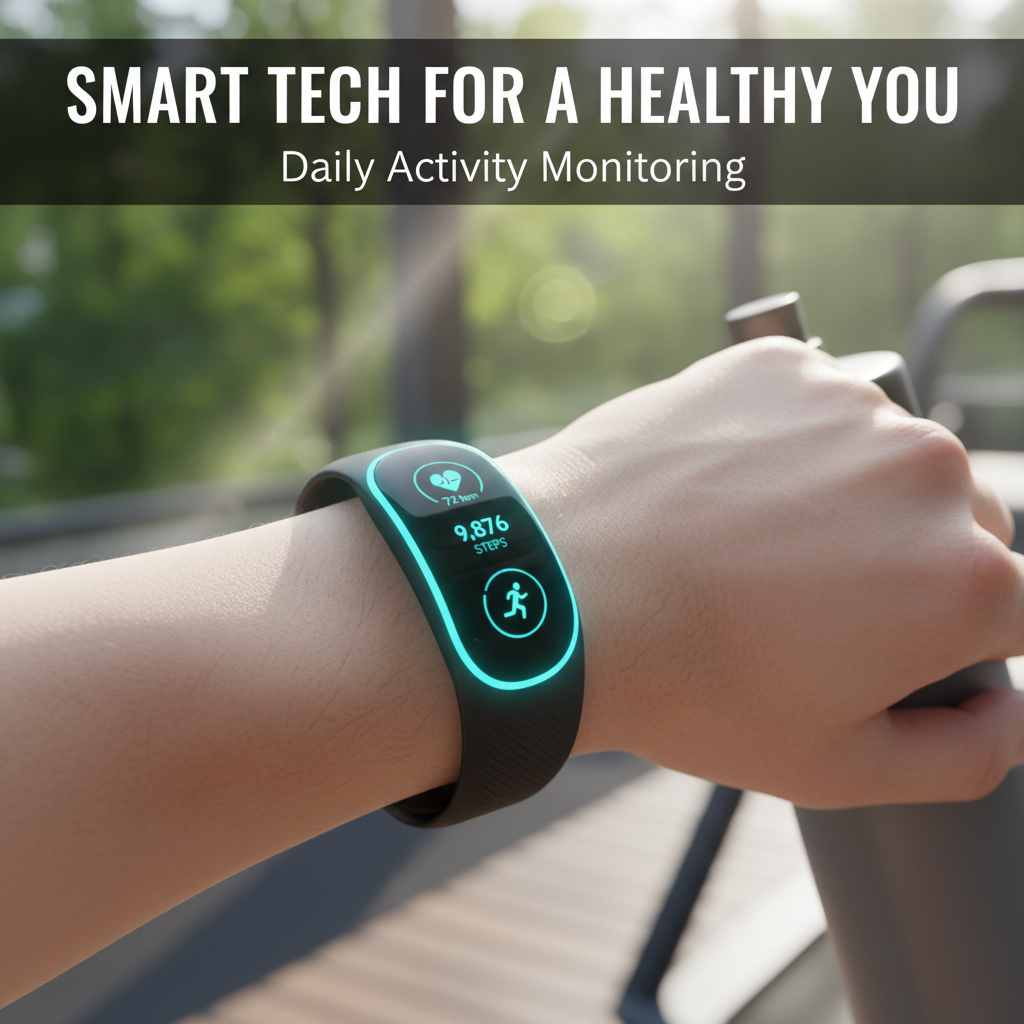 Pulseira inteligente monitorando atividades diárias