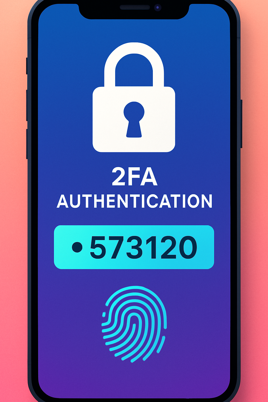 Smartphone com ícone de cadeado e campo para Autenticação de dois fatores